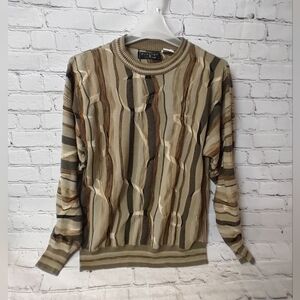 Protege Vintage 3D Knit Sweater XL Biggie Hip Hop Multi-color Brown